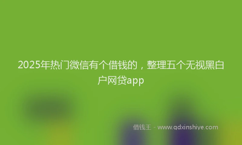 2025年热门微信有个借钱的，整理五个无视黑白户网贷app