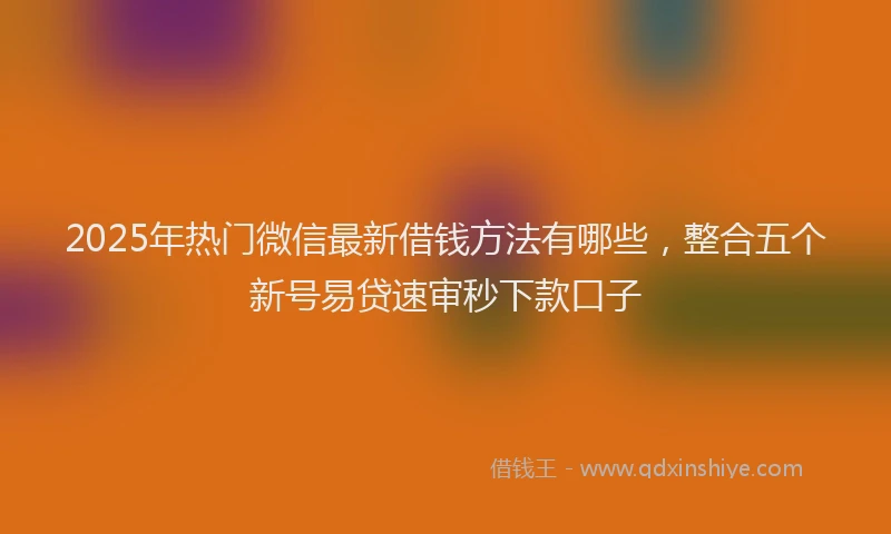 2025年热门微信最新借钱方法有哪些，整合五个新号易贷速审秒下款口子