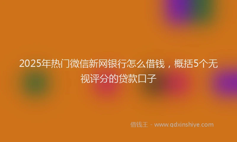 2025年热门微信新网银行怎么借钱，概括5个无视评分的贷款口子