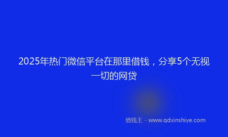 2025年热门微信平台在那里借钱，分享5个无视一切的网贷