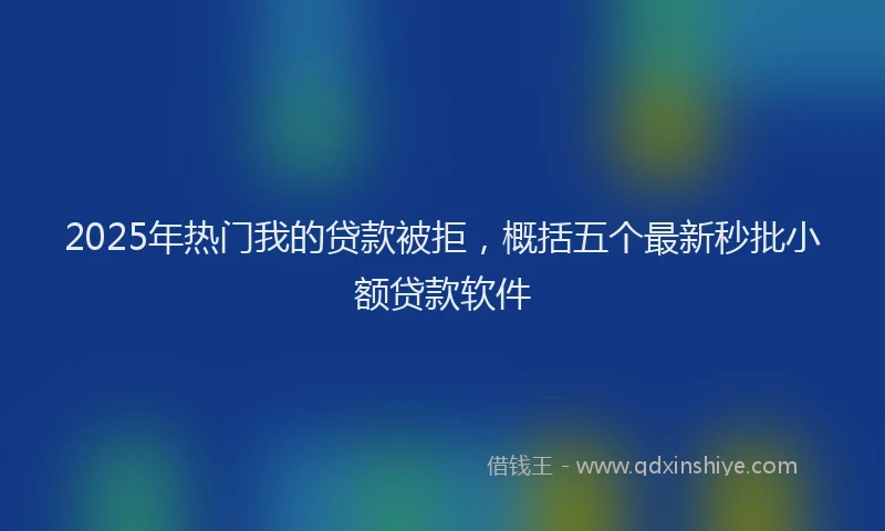 2025年热门我的贷款被拒，概括五个最新秒批小额贷款软件