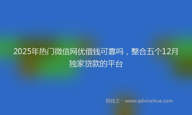 2025年热门微信网优借钱可靠吗，整合五个12月独家贷款的平台
