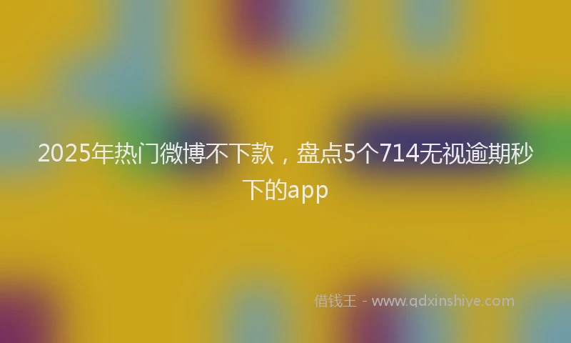 2025年热门微博不下款，盘点5个714无视逾期秒下的app