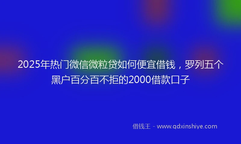 2025年热门微信微粒贷如何便宜借钱，罗列五个黑户百分百不拒的2000借款口子