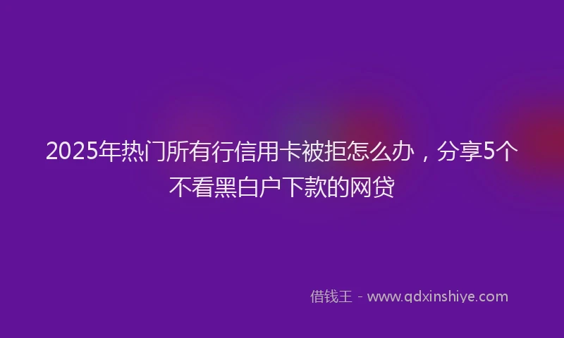 2025年热门所有行信用卡被拒怎么办，分享5个不看黑白户下款的网贷