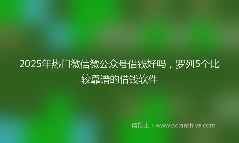 2025年热门微信微公众号借钱好吗，罗列5个比较靠谱的借钱软件
