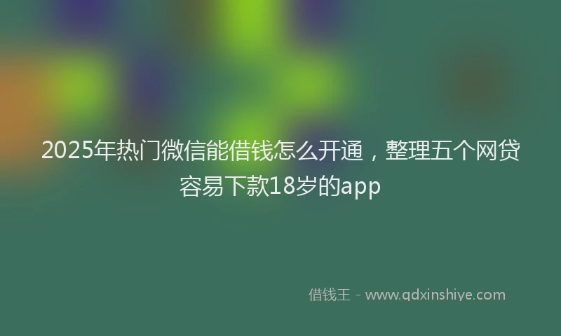 2025年热门微信能借钱怎么开通，整理五个网贷容易下款18岁的app
