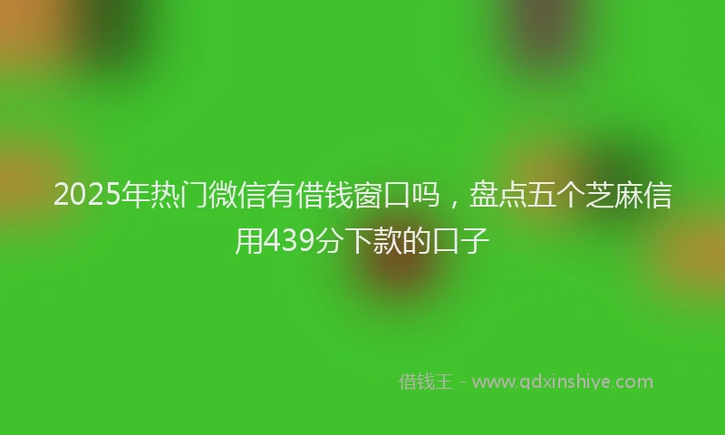 2025年热门微信有借钱窗口吗，盘点五个芝麻信用439分下款的口子