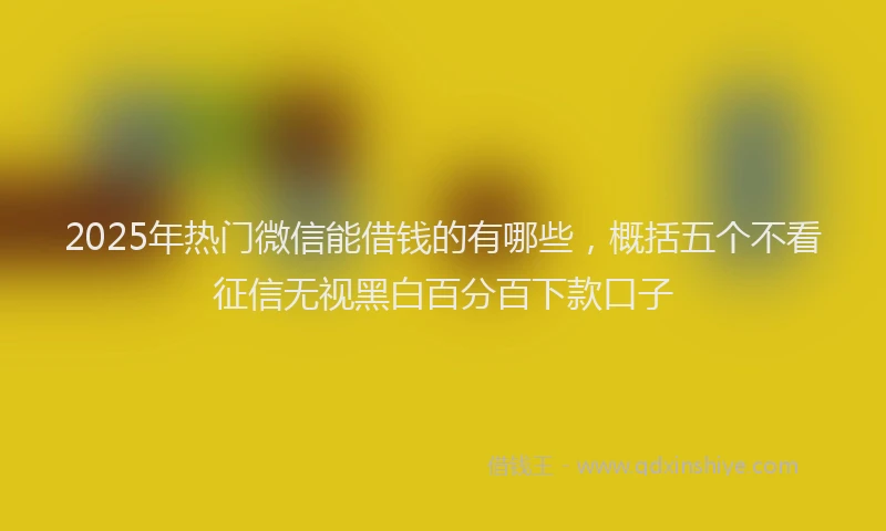 2025年热门微信能借钱的有哪些，概括五个不看征信无视黑白百分百下款口子