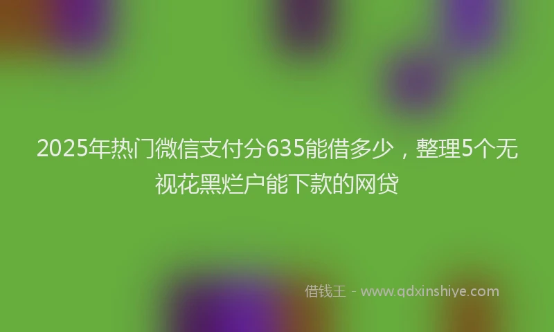 2025年热门微信支付分635能借多少，整理5个无视花黑烂户能下款的网贷