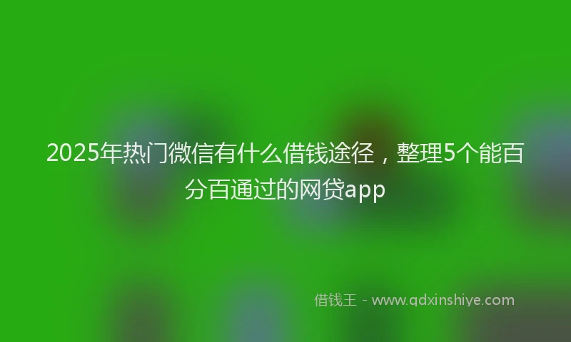 2025年热门微信有什么借钱途径，整理5个能百分百通过的网贷app
