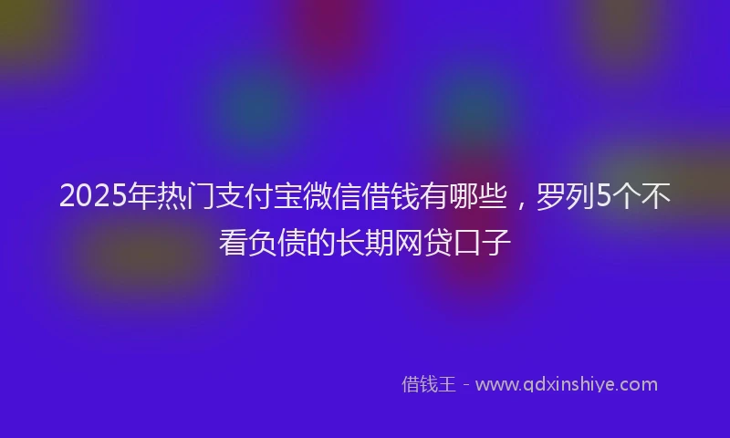 2025年热门支付宝微信借钱有哪些，罗列5个不看负债的长期网贷口子