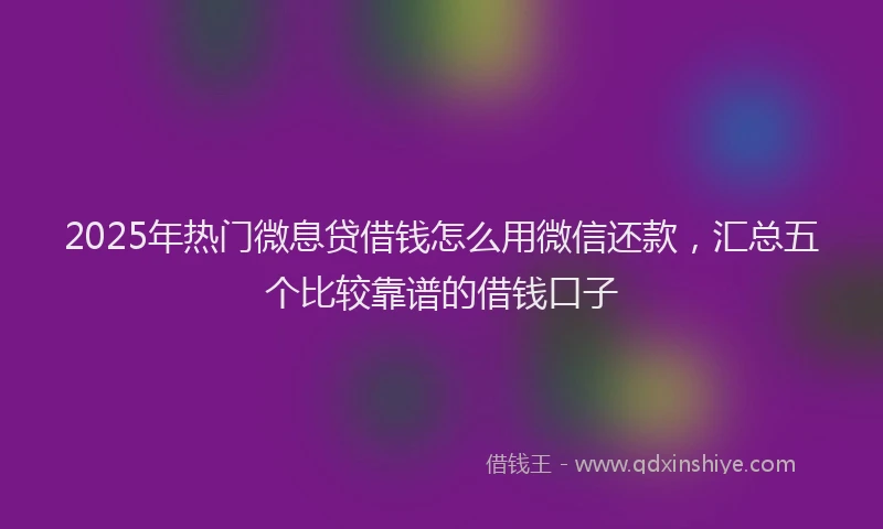 2025年热门微息贷借钱怎么用微信还款，汇总五个比较靠谱的借钱口子