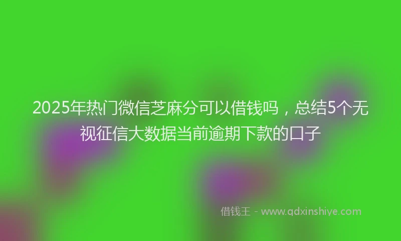 2025年热门微信芝麻分可以借钱吗，总结5个无视征信大数据当前逾期下款的口子