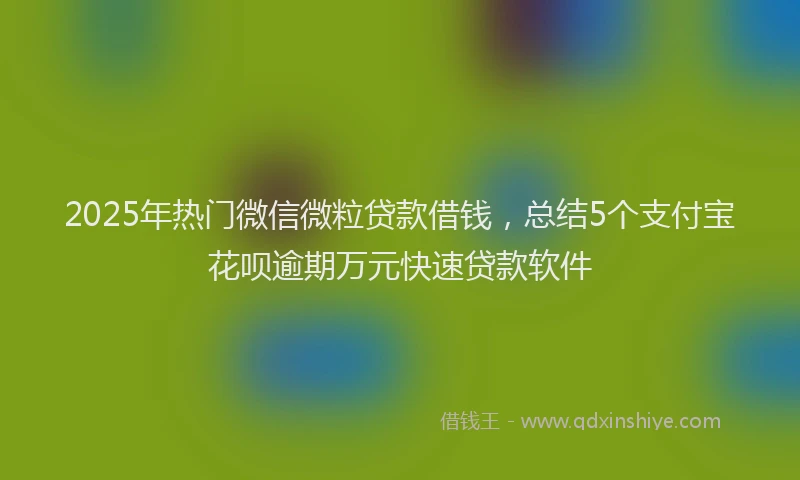 2025年热门微信微粒贷款借钱，总结5个支付宝花呗逾期万元快速贷款软件