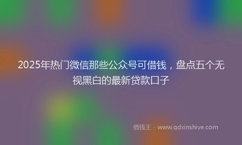 2025年热门微信那些公众号可借钱，盘点五个无视黑白的最新贷款口子