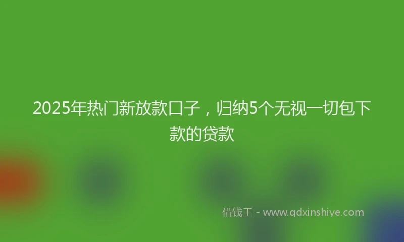 2025年热门新放款口子，归纳5个无视一切包下款的贷款