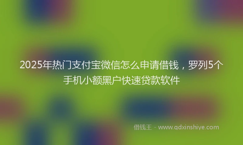 2025年热门支付宝微信怎么申请借钱，罗列5个手机小额黑户快速贷款软件