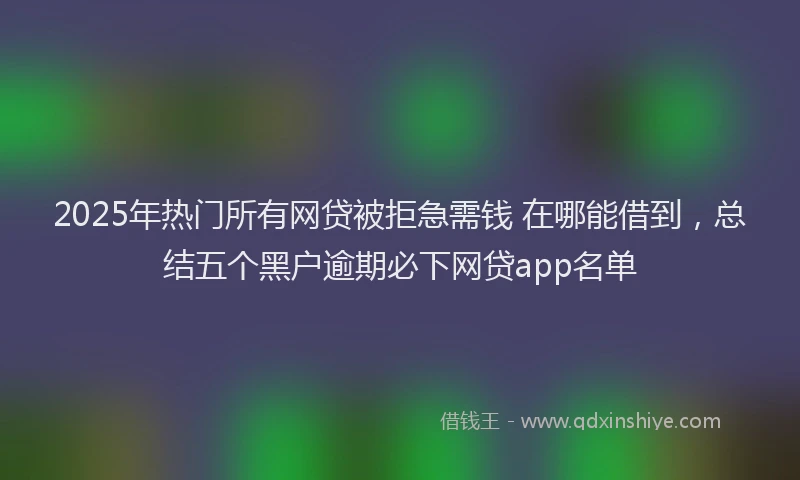 2025年热门所有网贷被拒急需钱 在哪能借到，总结五个黑户逾期必下网贷app名单