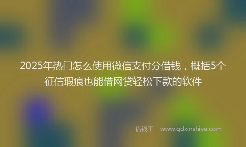 2025年热门怎么使用微信支付分借钱，概括5个征信瑕疵也能借网贷轻松下款的软件
