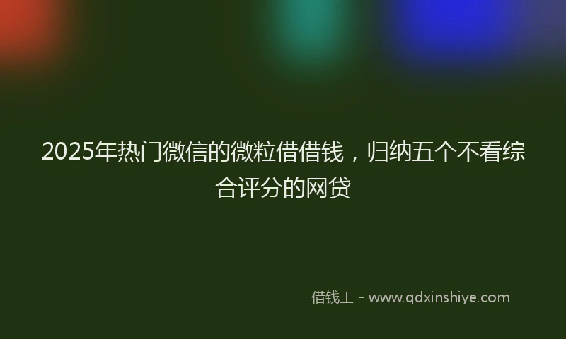 2025年热门微信的微粒借借钱，归纳五个不看综合评分的网贷