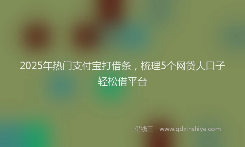 2025年热门支付宝打借条，梳理5个网贷大口子轻松借平台