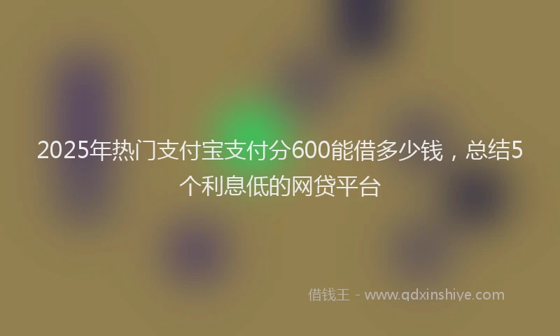 2025年热门支付宝支付分600能借多少钱，总结5个利息低的网贷平台