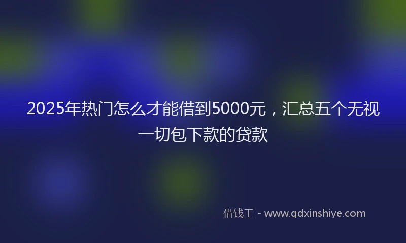 2025年热门怎么才能借到5000元，汇总五个无视一切包下款的贷款