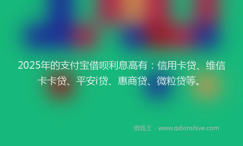 2025年的支付宝借呗利息高有：信用卡贷、维信卡卡贷、平安i贷、惠商贷、微粒贷等。