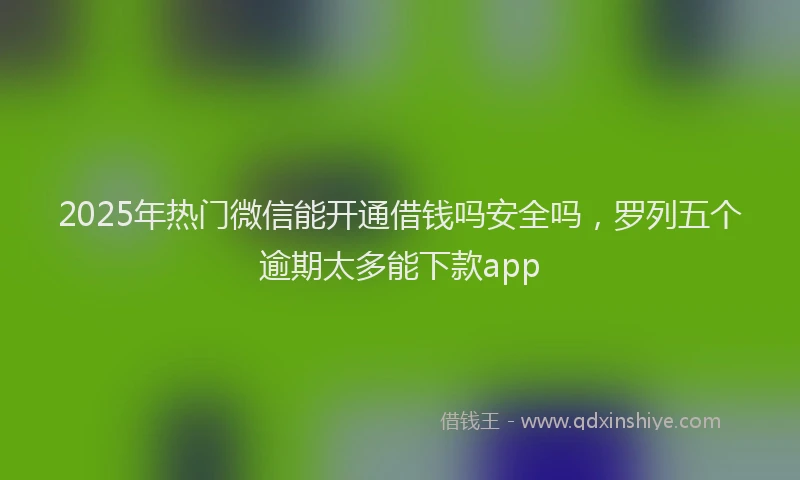 2025年热门微信能开通借钱吗安全吗，罗列五个逾期太多能下款app