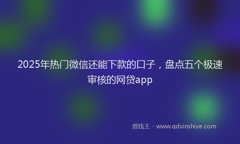 2025年热门微信还能下款的口子，盘点五个极速审核的网贷app