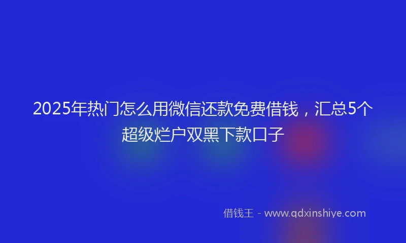 2025年热门怎么用微信还款免费借钱，汇总5个超级烂户双黑下款口子
