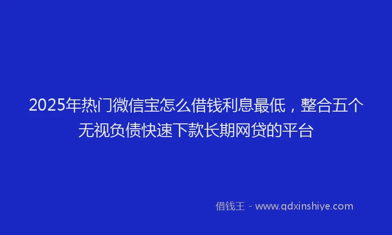 2025年热门微信宝怎么借钱利息最低，整合五个无视负债快速下款长期网贷的平台