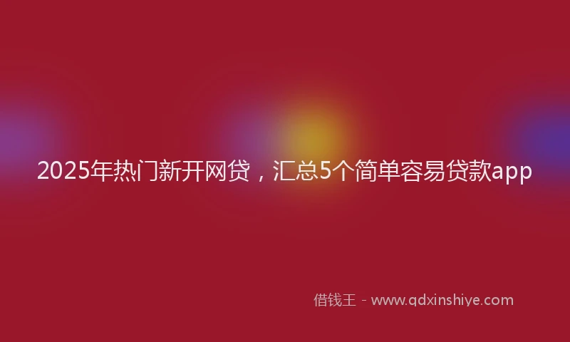 2025年热门新开网贷，汇总5个简单容易贷款app