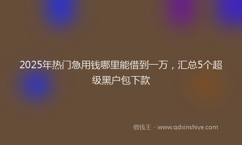 2025年热门急用钱哪里能借到一万，汇总5个超级黑户包下款
