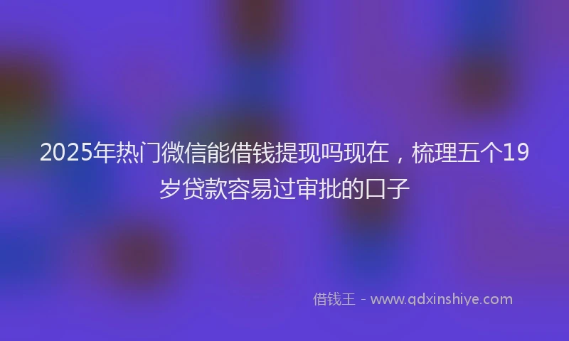 2025年热门微信能借钱提现吗现在，梳理五个19岁贷款容易过审批的口子