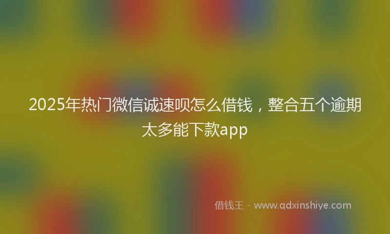 2025年热门微信诚速呗怎么借钱，整合五个逾期太多能下款app