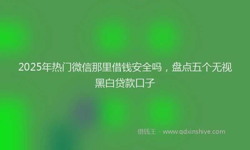 2025年热门微信那里借钱安全吗，盘点五个无视黑白贷款口子