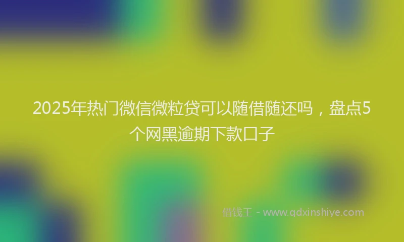 2025年热门微信微粒贷可以随借随还吗，盘点5个网黑逾期下款口子