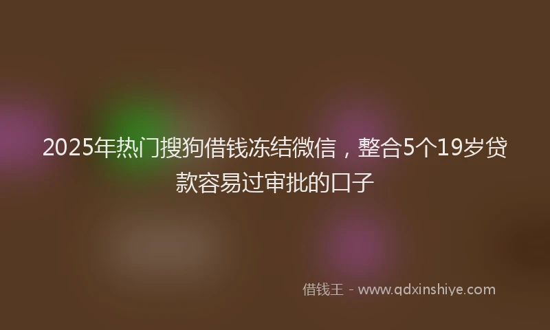 2025年热门搜狗借钱冻结微信，整合5个19岁贷款容易过审批的口子