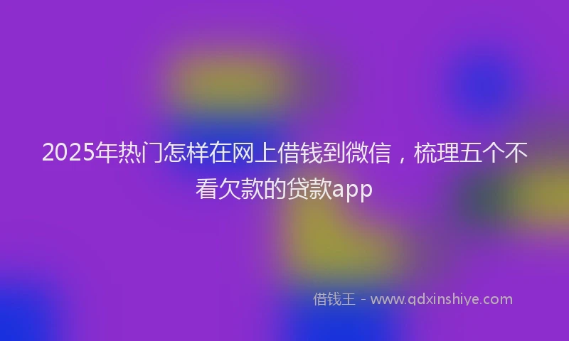 2025年热门怎样在网上借钱到微信，梳理五个不看欠款的贷款app