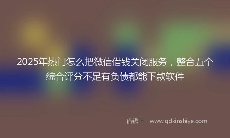 2025年热门怎么把微信借钱关闭服务，整合五个综合评分不足有负债都能下款软件