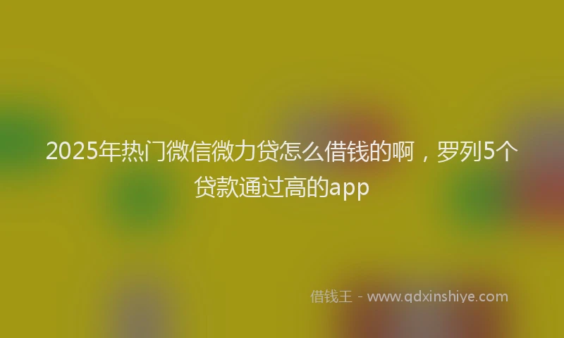 2025年热门微信微力贷怎么借钱的啊，罗列5个贷款通过高的app