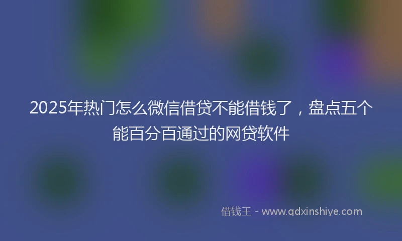 2025年热门怎么微信借贷不能借钱了，盘点五个能百分百通过的网贷软件