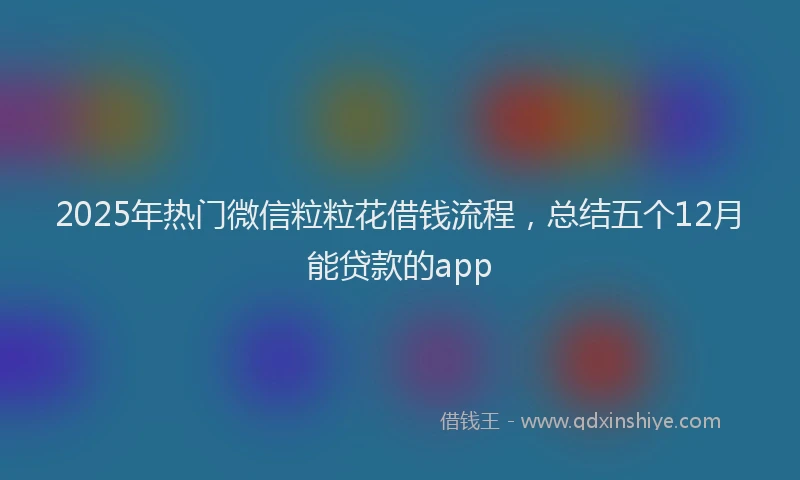 2025年热门微信粒粒花借钱流程，总结五个12月能贷款的app
