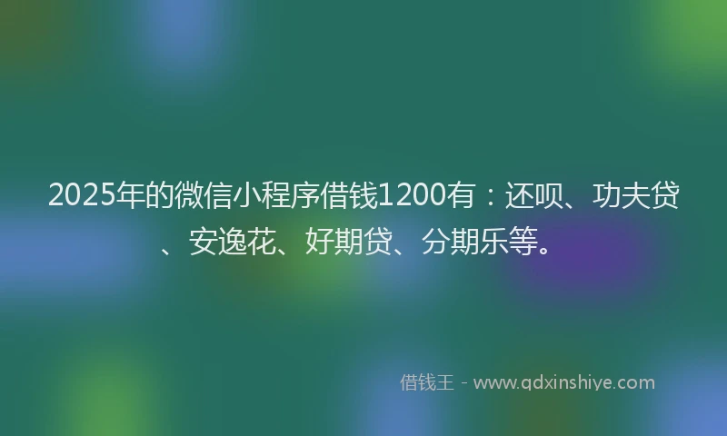 2025年的微信小程序借钱1200有：还呗、功夫贷、安逸花、好期贷、分期乐等。