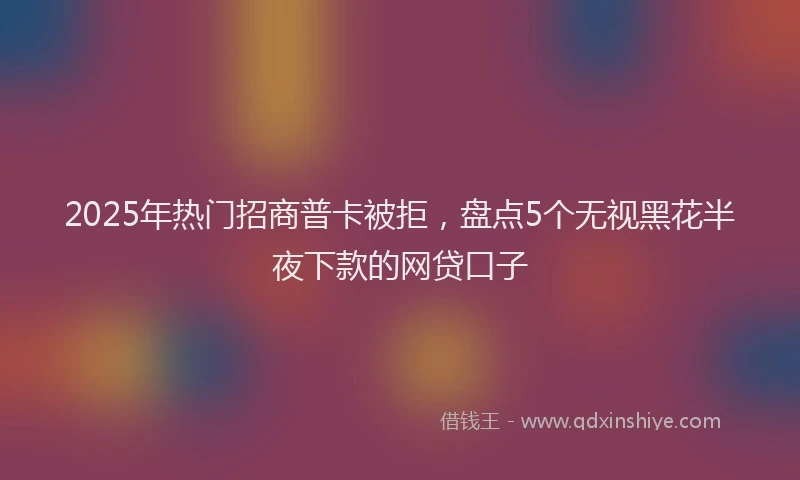 2025年热门招商普卡被拒，盘点5个无视黑花半夜下款的网贷口子