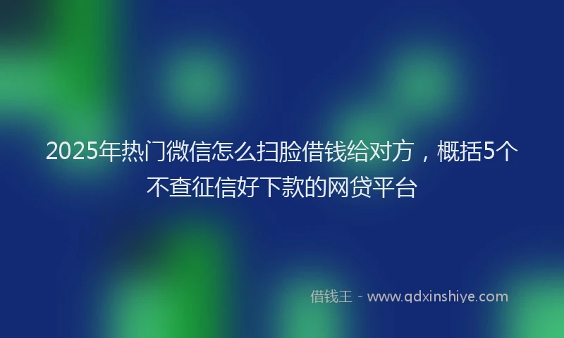 2025年热门微信怎么扫脸借钱给对方，概括5个不查征信好下款的网贷平台