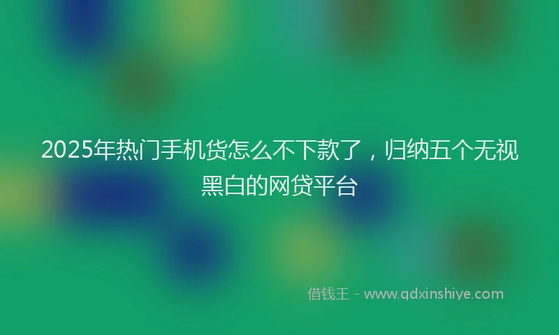 2025年热门手机货怎么不下款了，归纳五个无视黑白的网贷平台