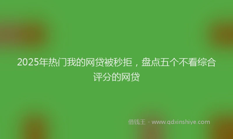 2025年热门我的网贷被秒拒，盘点五个不看综合评分的网贷